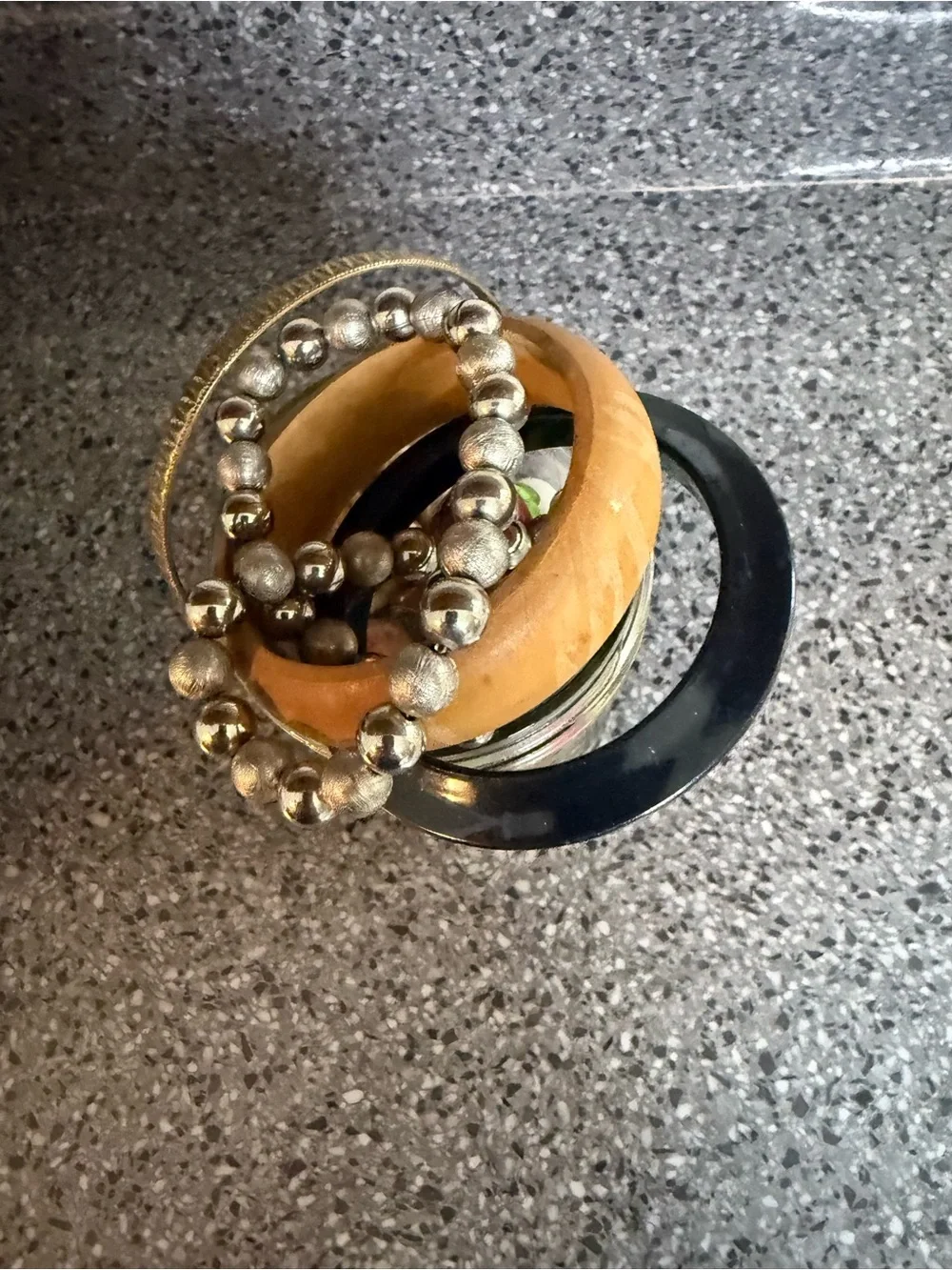 Vintage/Estate Assorted Jewelry in Glass Jar - Multicolor
